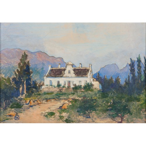 632 - Nita (Pauline Augusta Wilhelmina) Spilhaus (South African 1878 - 1967) COTTAGE BENEATH MOUNTAIN