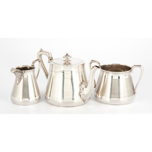 81 - VICTORIAN THREE-PIECE SILVER TEA SET