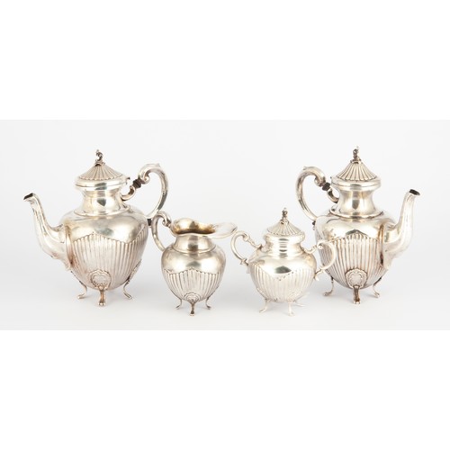 98 - CONTINENTAL FOUR-PIECE SILVER TEA SET