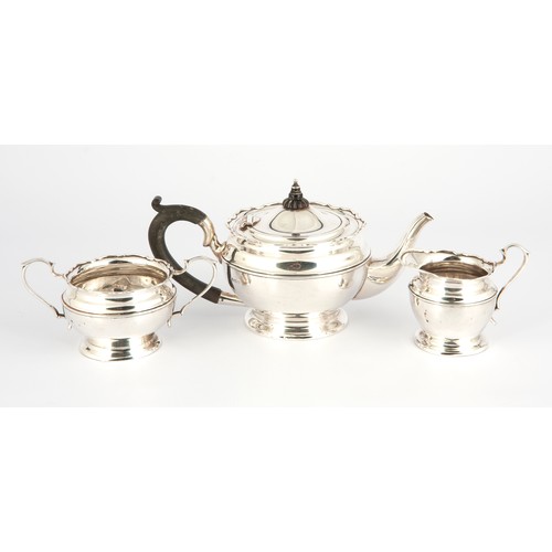 142 - THREE-PIECE SILVER TEASET