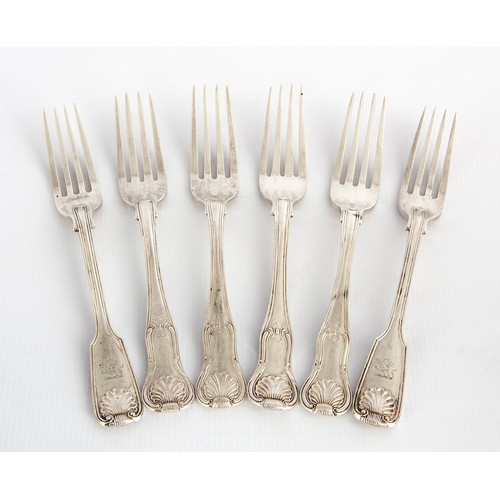 151 - SIX KING'S PATTERN SILVER TABLE FORKS