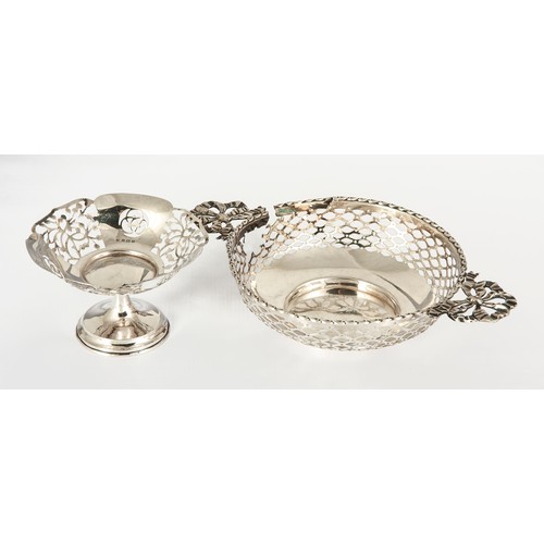 134 - SILVER SWEETMEAT BASKET AND PEDESTAL SWEETMEAT DISH