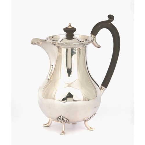 154 - BALUSTER SILVER HOT WATER JUG