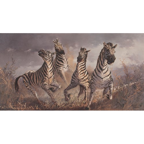 628 - Hennie Griesel (South African 1931 - 2015) A DAZZLE OF ZEBRA