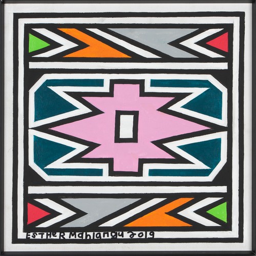 598 - Esther Mahlangu (South African 1935 - ) NDEBELE PATTERN