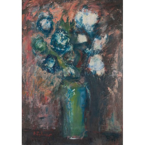 651 - Carl Adolf Büchner (South African 1921-2003) STILL LIFE WITH BLUE FLOWERS