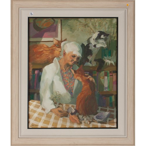 991 - Marjorie Wallace (South African 1925 - 2005) CECIL HIGGS WITH THE CATS