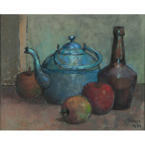 990 - Conrad Nagel Doman Theys (South African 1940 - ) STILL LIFE WITH BLUE TEAPOT