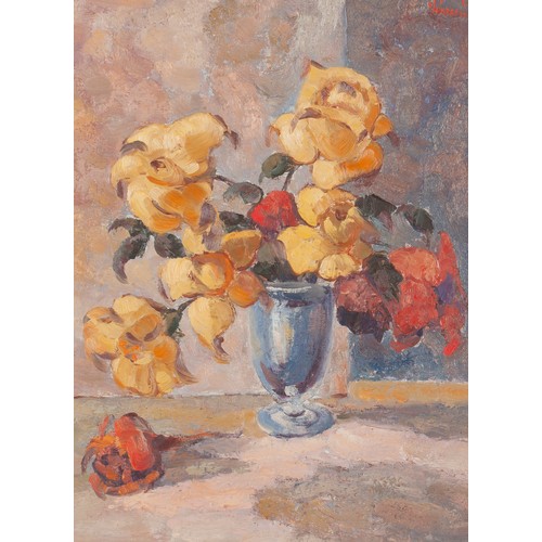 1014 - Indistinctly signed (20th Century) STILL LIFE OF FLOWERS