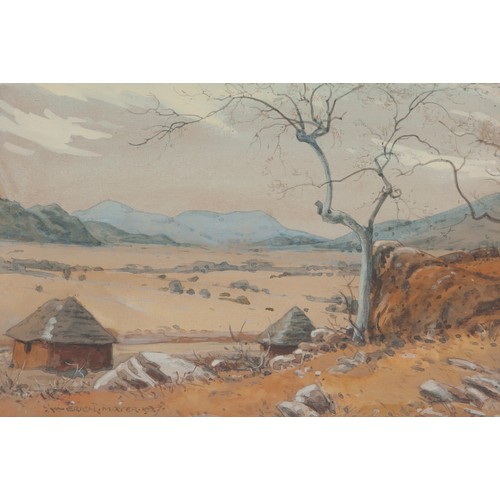 969 - Erich (Ernst Karl) Mayer (South African 1876 - 1960) LANDSCAPE WITH HUTS