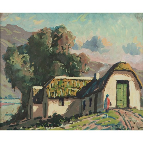 972 - Sydney Carter (South African 1874 - 1945) MAN BESIDE COTTAGE