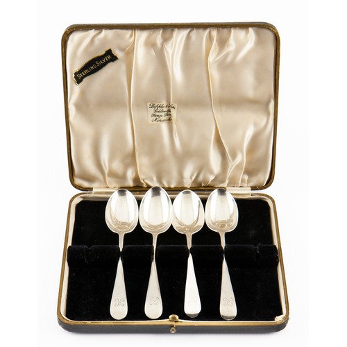 184 - SET OF FOUR SILVER MOCCA SPOONS