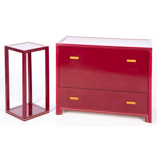 875 - A RED LACQUER CABINET