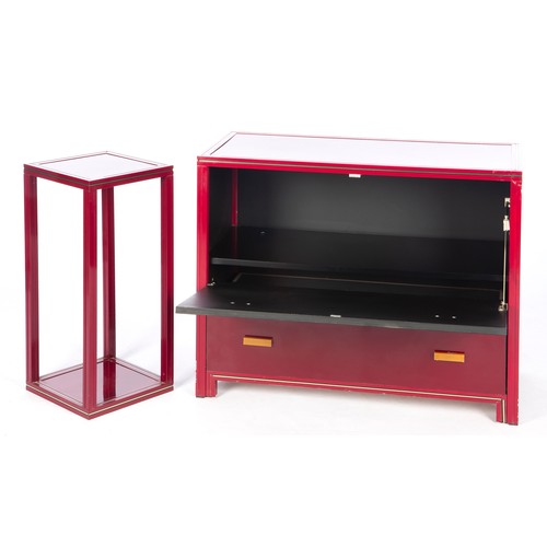 875 - A RED LACQUER CABINET