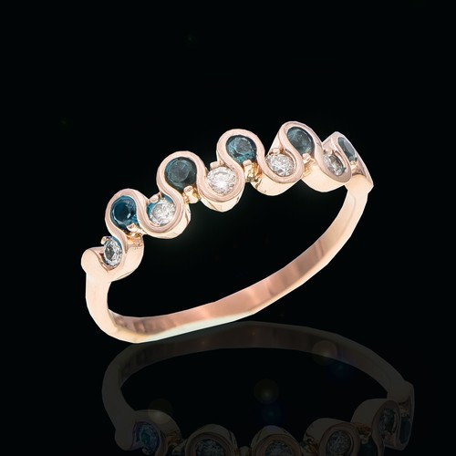 1114 - A DIAMOND AND SAPPHIRE ETERNITY RING