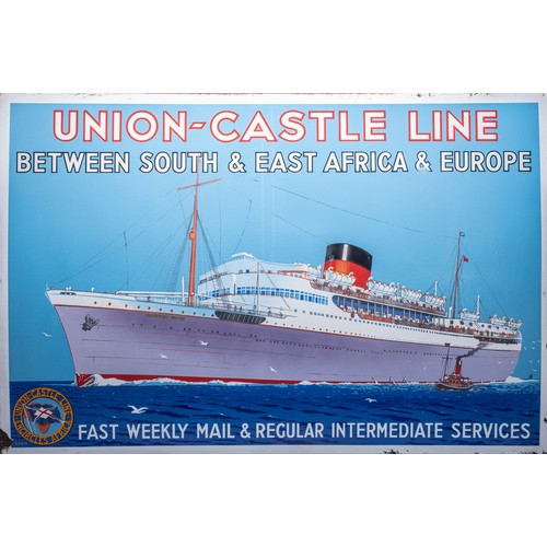 225 - AN ORIGINAL UNION CASTLE LINE STEEL LARGE POSTER