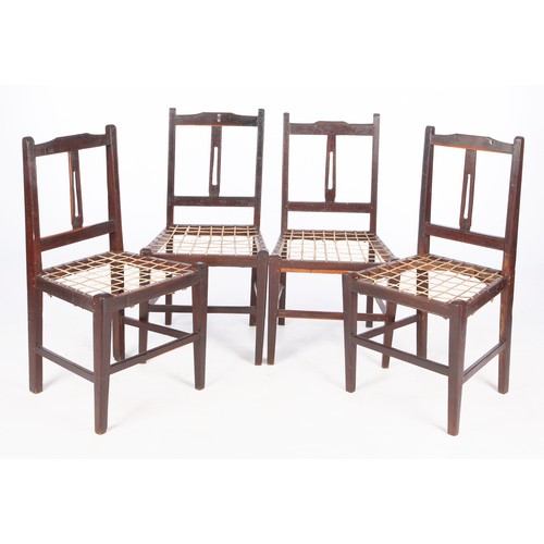 861 - A SET OF FOUR CAPE STINKWOOD SIDE CHAIRS, 19TH CENTURY