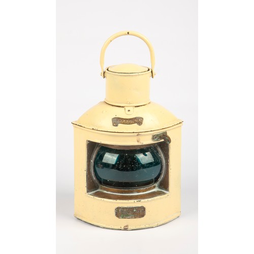 227 - A PAINTED SHIP’S STARBOARD SIDE LANTERN