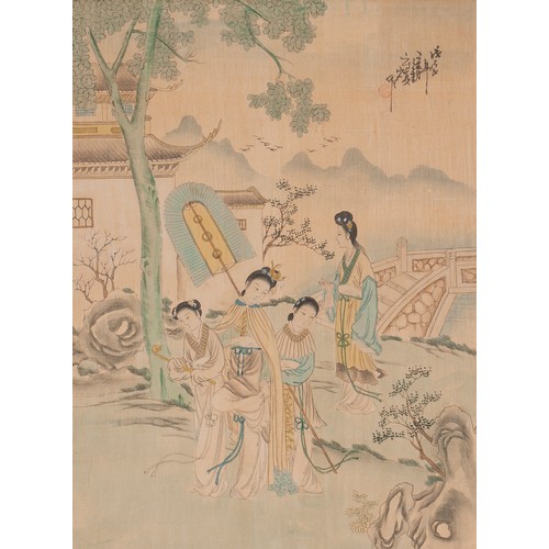 492 - A CHINESE PAINTING ON SILK, POSSIBLY REPUBLIC PERIOD, 1912 - 1949