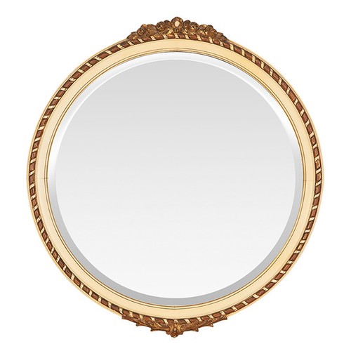 865 - A CREAM-PAINTED CIRCULAR WALL MIRROR