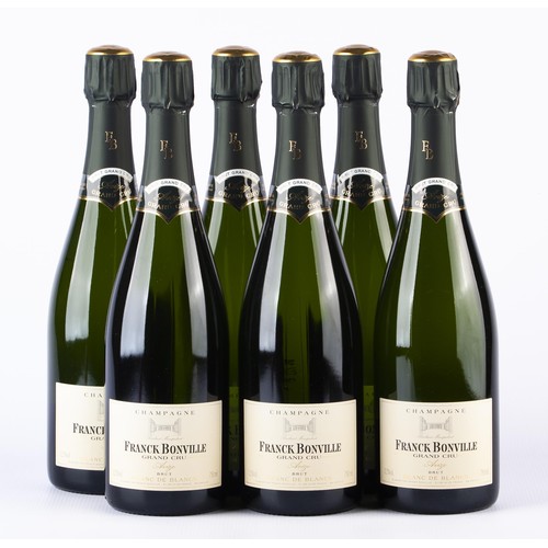 1444 - SIX BOTTLES OF FRANCK BONVILLE BRUT BLANC DE BLANCS