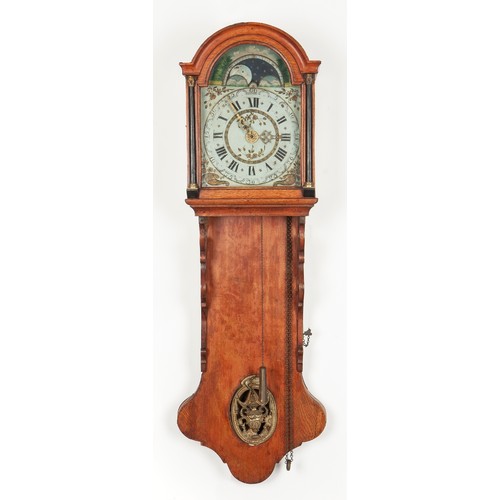 258 - A DUTCH OAK STOEL CLOCK, 19TH CENTURY