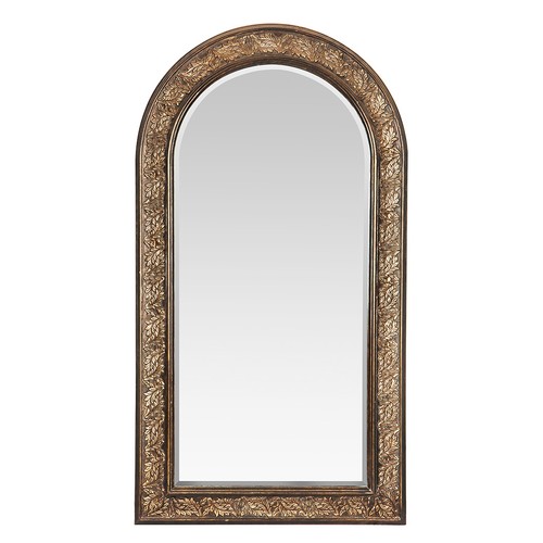 868 - A CARVED AND PAINTED WOOD WALL MIRROR