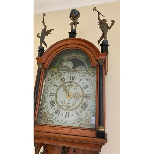 258 - A DUTCH OAK STOEL CLOCK, 19TH CENTURY