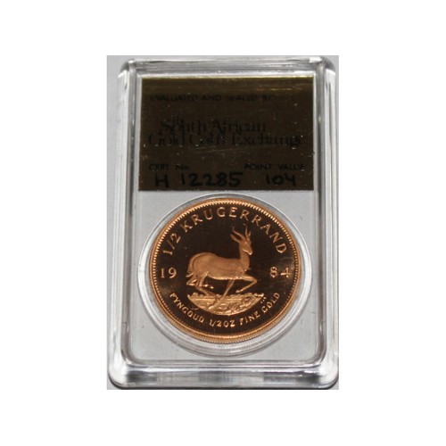 449 - A HALF  OUNCE KRUGERRAND  ENCAPSULATED