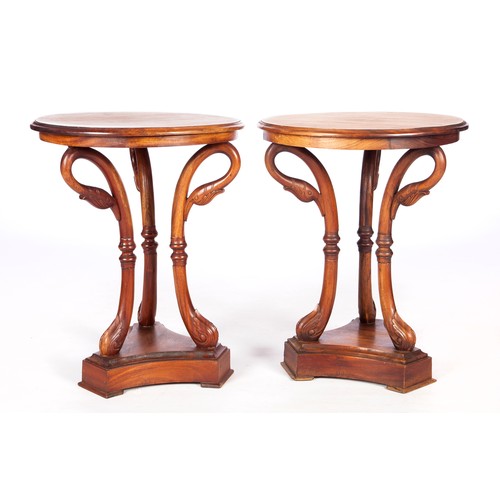 143 - A PAIR OF MAHOGANY OCCASIONAL TABLES