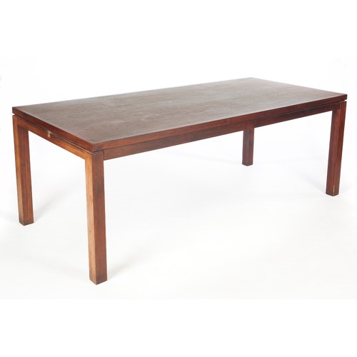 163 - A MAHOGANY VENEERED TABLE, MODERN