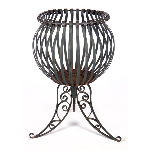 69 - A WROUGHT IRON BRAZIER, MODERN