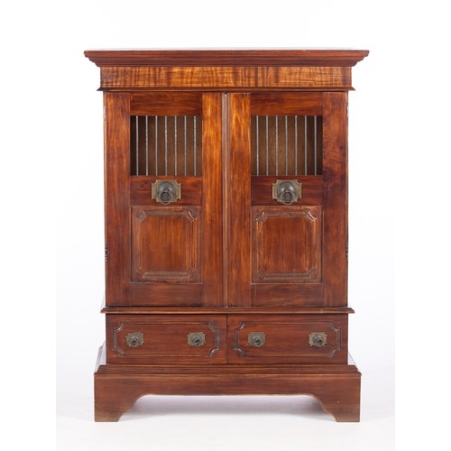 176 - A STAINED WOOD FOOD CABINET