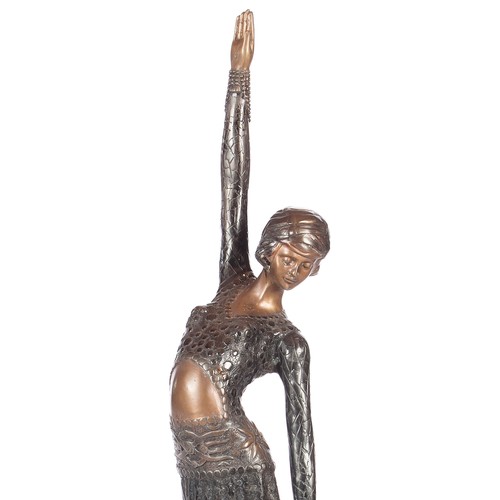 104 - A BRONZE FIGURE OF A MAIDEN