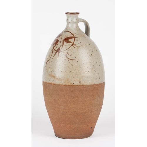 40 - A TALL STONEWARE BOTTLE VASE