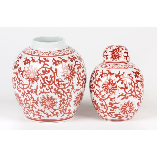 52 - TWO ORIENTAL-STYLE GINGER JARS, MODERN