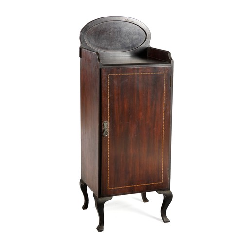 268 - A MAHOGANY AND INLAID MUSIC CABINET, 19TH CENTURY