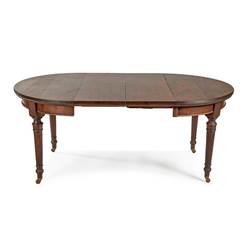 242 - A MAHOGANY EXTENDING DINING TABLE, 19TH CENTURY