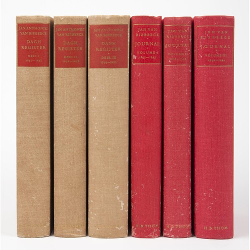 280 - Lot of Jan van Riebeeck’s Journal in Dutch and English (6 Vols.)