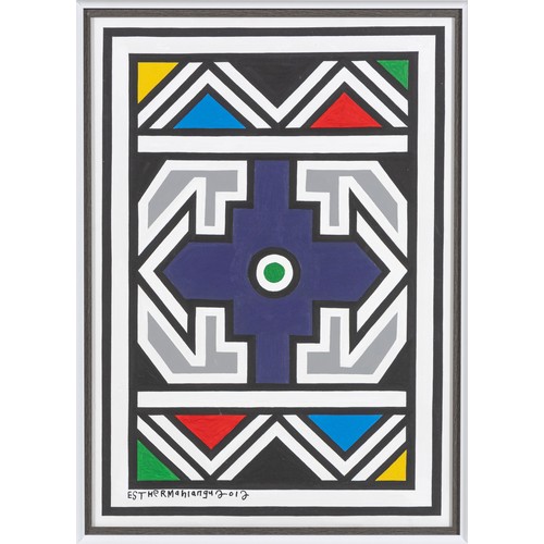 376 - Esther Mahlangu (South African 1935 - ) NDEBELE PATTERN