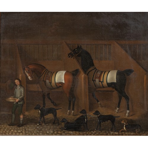 272 - Follower of James Seymour (English 1702 - 1752) RACEHORSES IN A STABLE