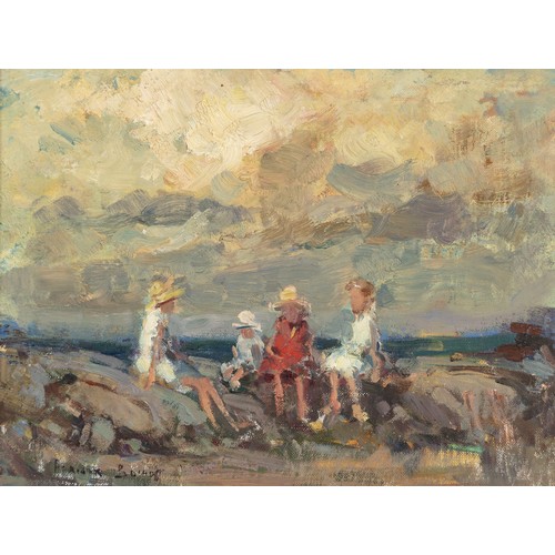 415 - Adriaan Hendrik Boshoff (South African 1935 - 2007) CHILDREN PLAYING ON THE ROCKS