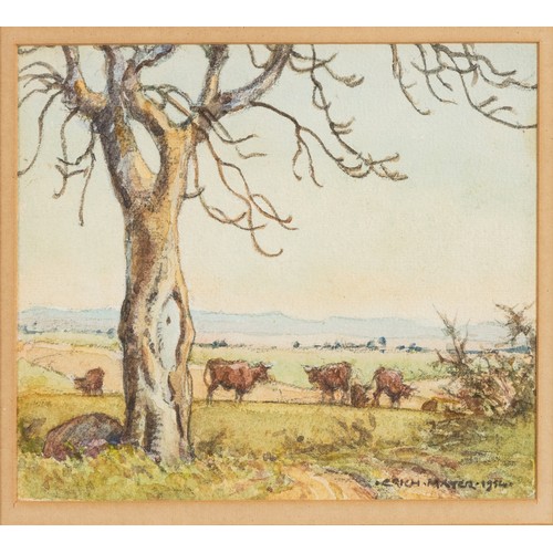 276 - Erich Mayer (South African 1876 - 1960) COWS IN A FIELD