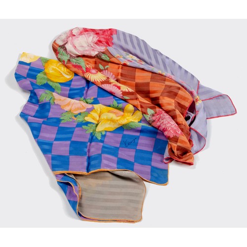 239 - TWO VINTAGE KENZO SILK SCARVES