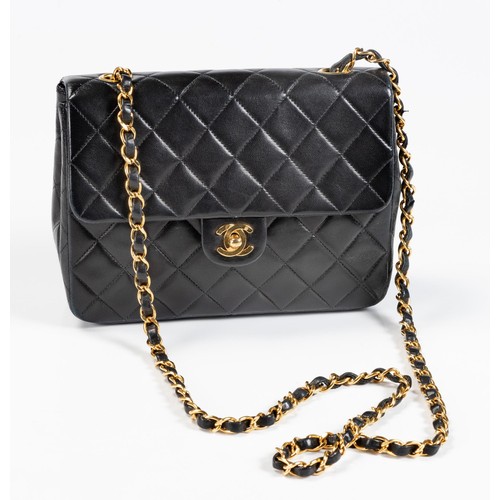 230 - A 1990'S CHANEL MINI SQUARE CLASSIC FLAP SHOULDER BAG