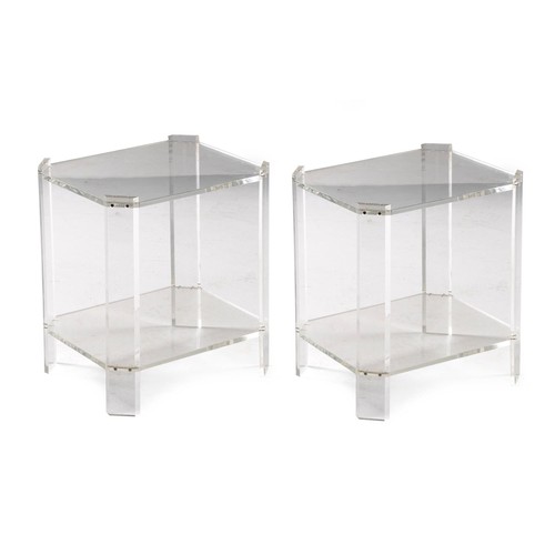 147 - A PAIR OF LUCITE SIDE TABLES, MODERN