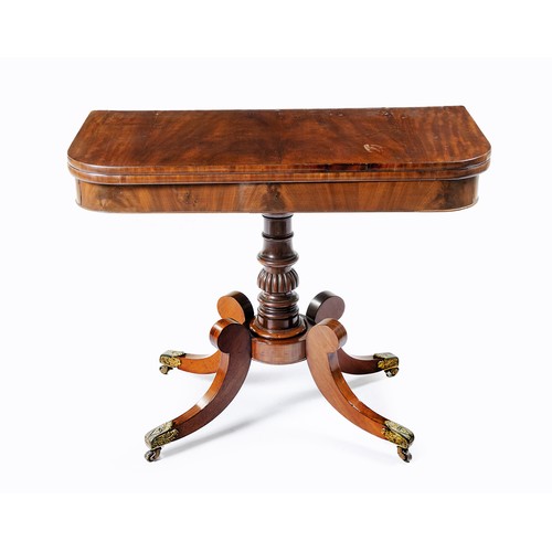 73 - A REGENCY MAHOGANY TEA TABLE