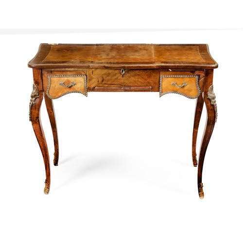 132 - A LOUIS XV STYLE SATINWOOD AND GILT-METAL MOUNTED DRESSING TABLE