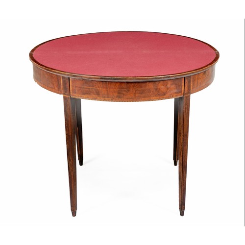 62 - A GEORGE III ROSEWOOD DEMI LUNE CARD TABLE