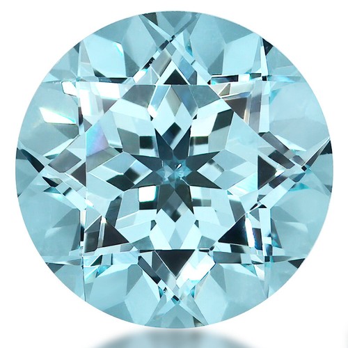 327 - A ROUND BRILLIANT-CUT AQUAMARINE 6,61 CARATS